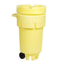 SpillTech A50OVER-WD Yellow Polyethylene Wheeled OverPack Salvage Drum - 1 Pack