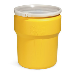 SpillTech A10DRUM Yellow HDPE OverPack Open Head Drum with Ring - 1 Pack