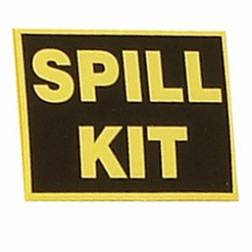 SpillTech A-KITLABEL Yellow Lettering on Black 4 mil Vinyl Floor Label - 1 Pack