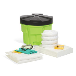 SpillTech SPKO-20-HV Bright Green Polypropylene Hi-Viz OverPack Oil-Only Drum Spill Kit - 1 Pack