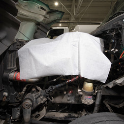 SpillTech WPR7248 White Polypropylene & Cellulose Blend Engine Cover - 50 Pack