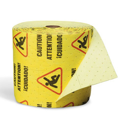 SpillTech YRSZ150M-1 Yellow Polypropylene Medium Weight Caution Mat Roll - 1 Pack