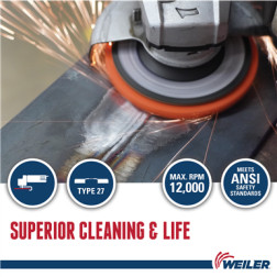 Weiler 51769 Tiger® Strip Disc, 4.5 in dia, 5/8 in - 11 UNC Nut, X-Coarse, 12000 RPM, Ceramic, Orange - Box of 10