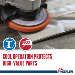 Weiler 51769 Tiger® Strip Disc, 4.5 in dia, 5/8 in - 11 UNC Nut, X-Coarse, 12000 RPM, Ceramic, Orange - Box of 10