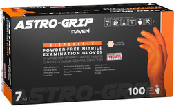 SAS Safety Astro-Grip 66472 Powder-Free Nitrile Disposable Gloves, Exam Grade, 7 mil Thick, Multiple Sizes- Box of 100 Gloves