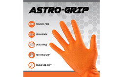 SAS Safety Astro-Grip 66472 Powder-Free Nitrile Disposable Gloves, Exam Grade, 7 mil Thick, Multiple Sizes- Box of 100 Gloves