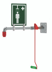 Wall Mounted Indoor Unheated Emergency Safety Shower with Stainless Steel Pipe