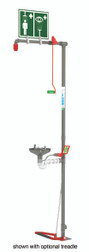Floor Mounted Indoor Unheated Safety Shower with Eye/Face Wash with Galvanized Pipe