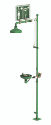 Floor Mounted Laboratory Safety Shower with Eye/Face Wash with Stainless Steel Pipe
