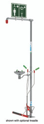 Floor Mounted Outdoor Emergency Safety Shower with Eye/Face Wash