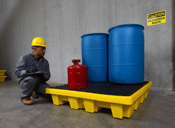 Ultratech P4 Nestable Model Ultra-Spill Pallet, 66 Gal. Capacity, With or Without Drain Option