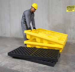Ultratech P4 Nestable Model Ultra-Spill Pallet, 66 Gal. Capacity, With or Without Drain Option