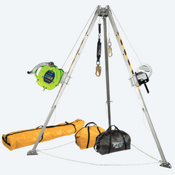 Falltech 7509B 8 FT Tripod Kit with 60 FT Galvanized Steel FT-R SRL-R and 60 FT Galvanized Steel Personnel Winch with Storage Bags | Each