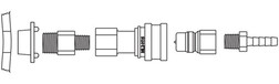 Justrite 12002 Stainless Steel 1/4 in ID Viton Tube for 12015 Replacement Fitting Disconnect Assembly - Each