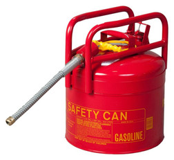 Justrite 1215 24 gauge Galvanized Steel DOT Transport Type II Safety Can with Hose - Each
