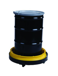 Justrite 1614 High Density Polyethylene Yellow Drum Spill Tray - Each