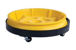 Justrite 1618 Steel Black Drum Tray Dolly - Each