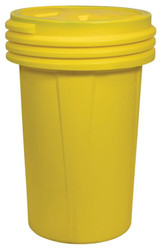 Eagle 1657 Yellow High Density Polyethylene Barrel Drum with Screw-On Lid - Each