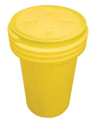 Eagle 1657 Yellow High Density Polyethylene Barrel Drum with Screw-On Lid - Each