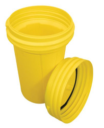 Eagle 1657 Yellow High Density Polyethylene Barrel Drum with Screw-On Lid - Each