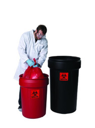 Justrite 1691 Red Liner Low Density Polyethylene Biohazard Waste Bag - 100 Count/Pack