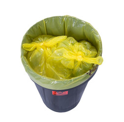 Justrite 1692 Yellow Liner Low Density Polyethylene Infectious Linen Bag - 100 Count/Pack