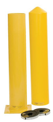 Justrite 1743PS Round Yellow Bollard Post and Sleeve Combo - Each