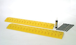 Justrite 1792 High Density Polyethylene Yellow 2-Channel Speed Bump Cable Protector - Each