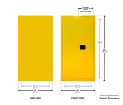 Justrite 1926X 18 gauge Steel Vertical Vertical Drum Storage Safety Cabinet - Each