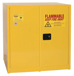 Justrite 1964X 60 gal Yellow Workbench Flammable Liquid Safety Cabinet - Each