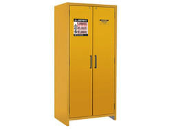 Justrite 22605 Yellow Melamine Resin Body and Steel Doors 90-Minute EN Flammable Cabinet - Each