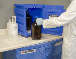 Justrite 24080 2-4 L Bottles Royal Blue Corrosives/Acids Plastic Corrosives/Acids Safety Cabinet - Each