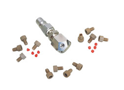 Justrite 28168 Silver Stainless Steel HPLC Manifold with Stainless Steel Fitting - Each