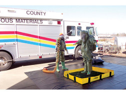 Justrite 28370 Yellow Modified PVC Coated Fabric Rigid-Lock QuickBerm Lite Spill Containment Berm - Each