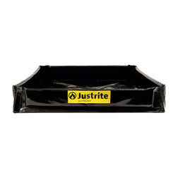 Justrite 28442 PVC Coated Fabric Black Mini Berm Flex Tray - Each