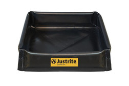 Justrite 28442 PVC Coated Fabric Black Mini Berm Flex Tray - Each