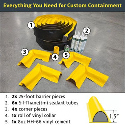 Justrite 28464 1-1/2 in 4-1/2 in Make-A-Berm Custom Spill Containment Kit - Each