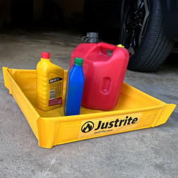 Justrite 28585 PVC Yellow Folding Utility Tray - Each
