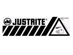 Justrite 29007 Safety Cabinets Bottom Haz-Alert Acid Band Warning Label - Each