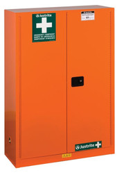 Justrite 860001 Orange 18 gauge Steel PowerPort Emergency Preparedness Cabinet with GloAlert Labels - Each