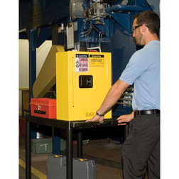 Justrite 890200 2 gal Yellow Sure-Grip EX Countertop Flammable Cabinet - Each