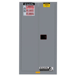 Justrite 896223 55 gal Gray Sure-Grip EX Flammable Drum Cabinet - Each