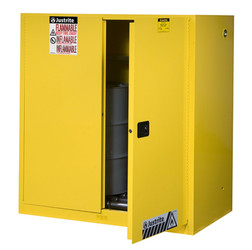 Justrite 899070 60 gal Yellow Sure-Grip EX Flammable Drum Cabinet - Each