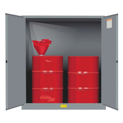 Justrite 899103 110 gal Gray Sure-Grip EX Flammable Drum Cabinet - Each