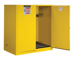 Justrite 899162 110 gal Blue Sure-Grip EX Flammable Drum Cabinet - Each