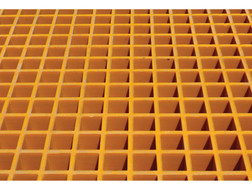 Justrite 915201 Yellow Fiberglass Floor Grating with Sump Liner - Each