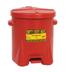 Justrite 933FL High Density Polyethylene Hands-Free Self Close Oily Waste Can - Each