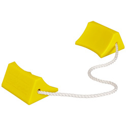 Justrite AC201 Polyurethane Roped Pair Aviation Wheel Chock - Each