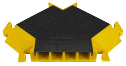 Checkers Safety BB4Y-300GM-B/Y Polyurethane Yellow Lid/Black Base Y-Section Cable Protector - Each