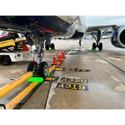 Justrite CAC24 Rubber Commercial SafeRay Aircraft Chock - 1 Piece